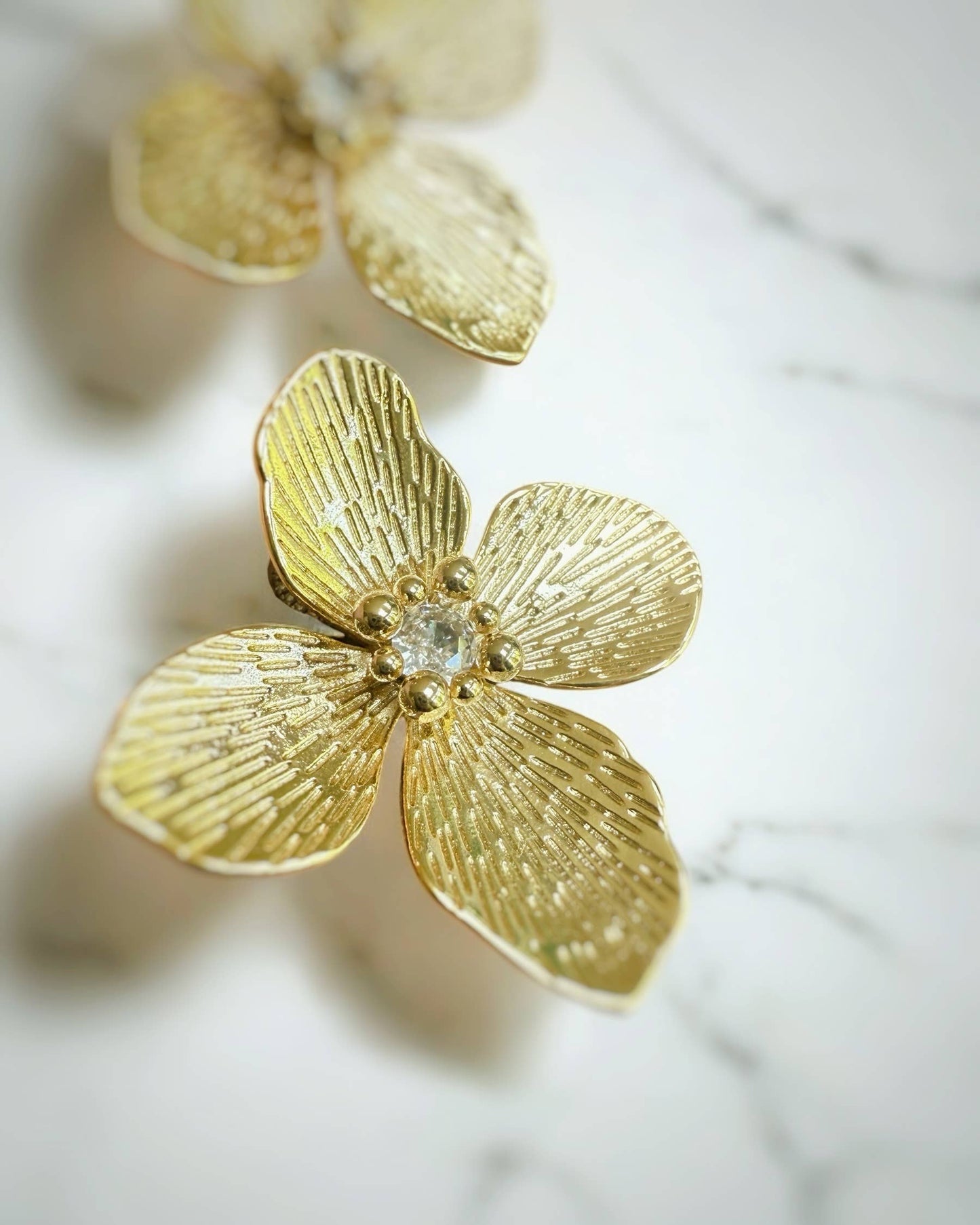 Flower Bloom Statement Earrings • Gold Filled