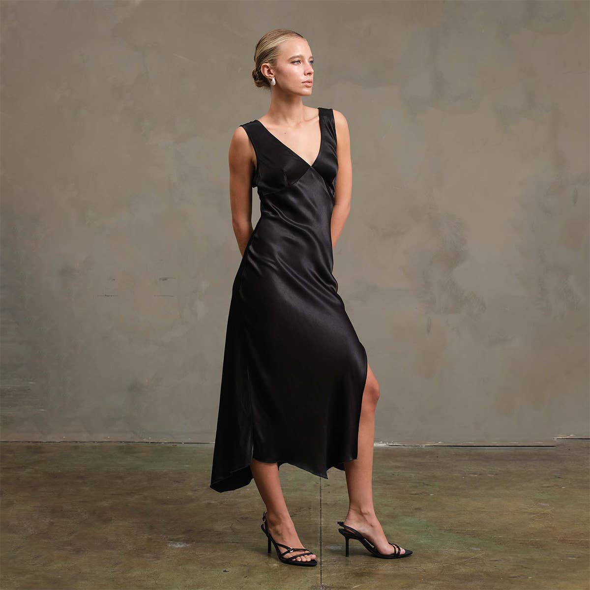 Satin Dress • Black