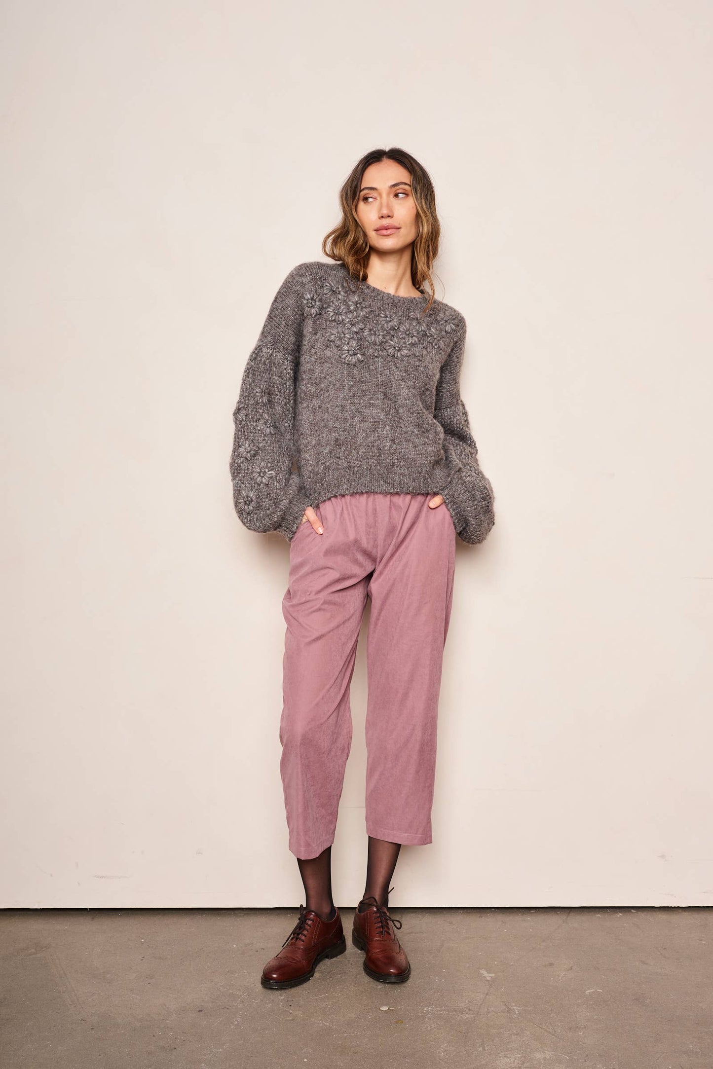 d RA • CYNTHIA SWEATER : CHARCOAL