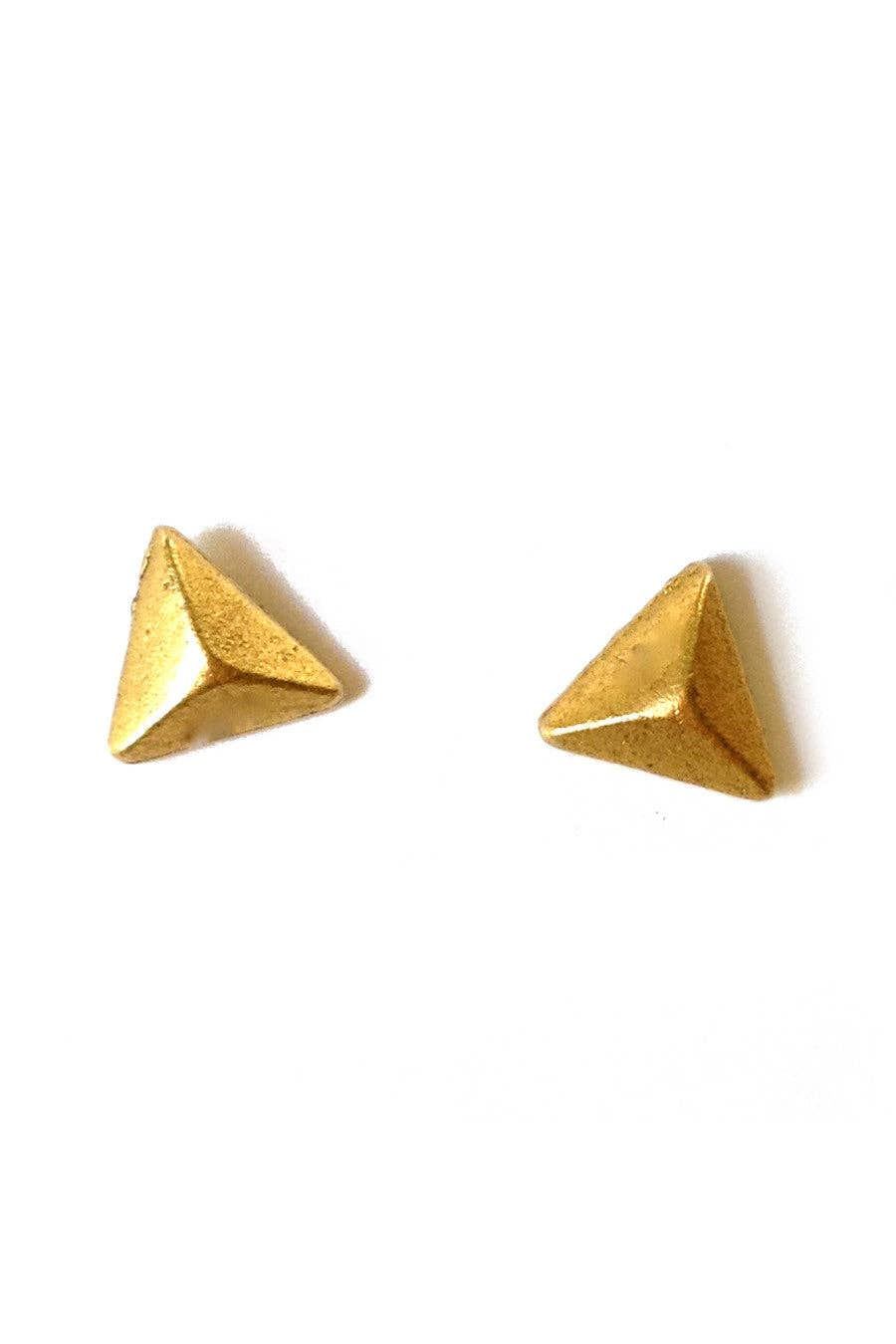 Pyramid Stud Earrings Gold