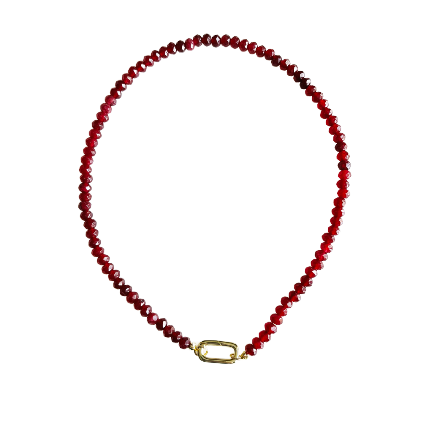 Mini Candy Beaded Gemstone Necklace • Garnet