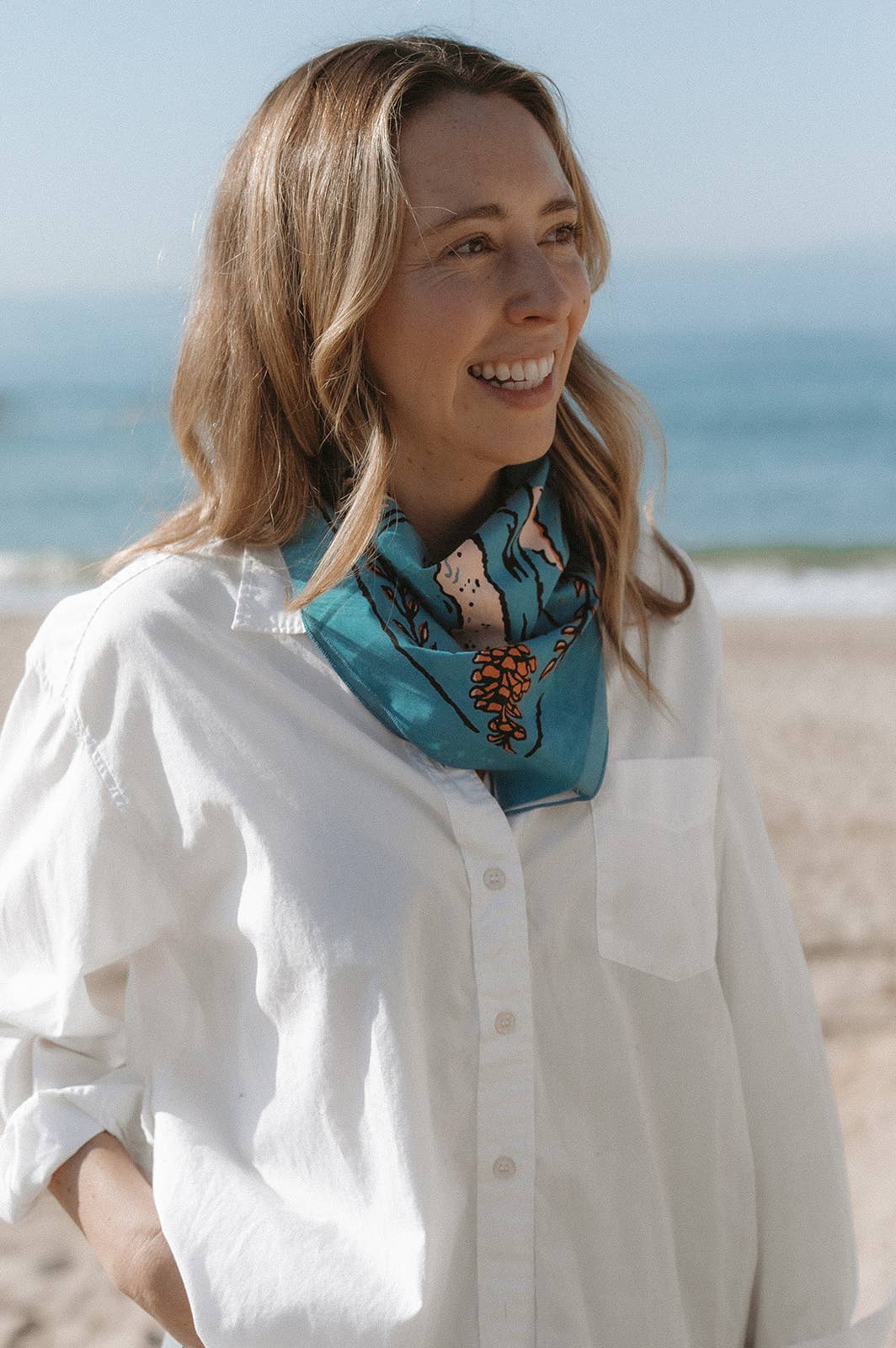 Cotton Bandana • Volcano & Sea • Teal