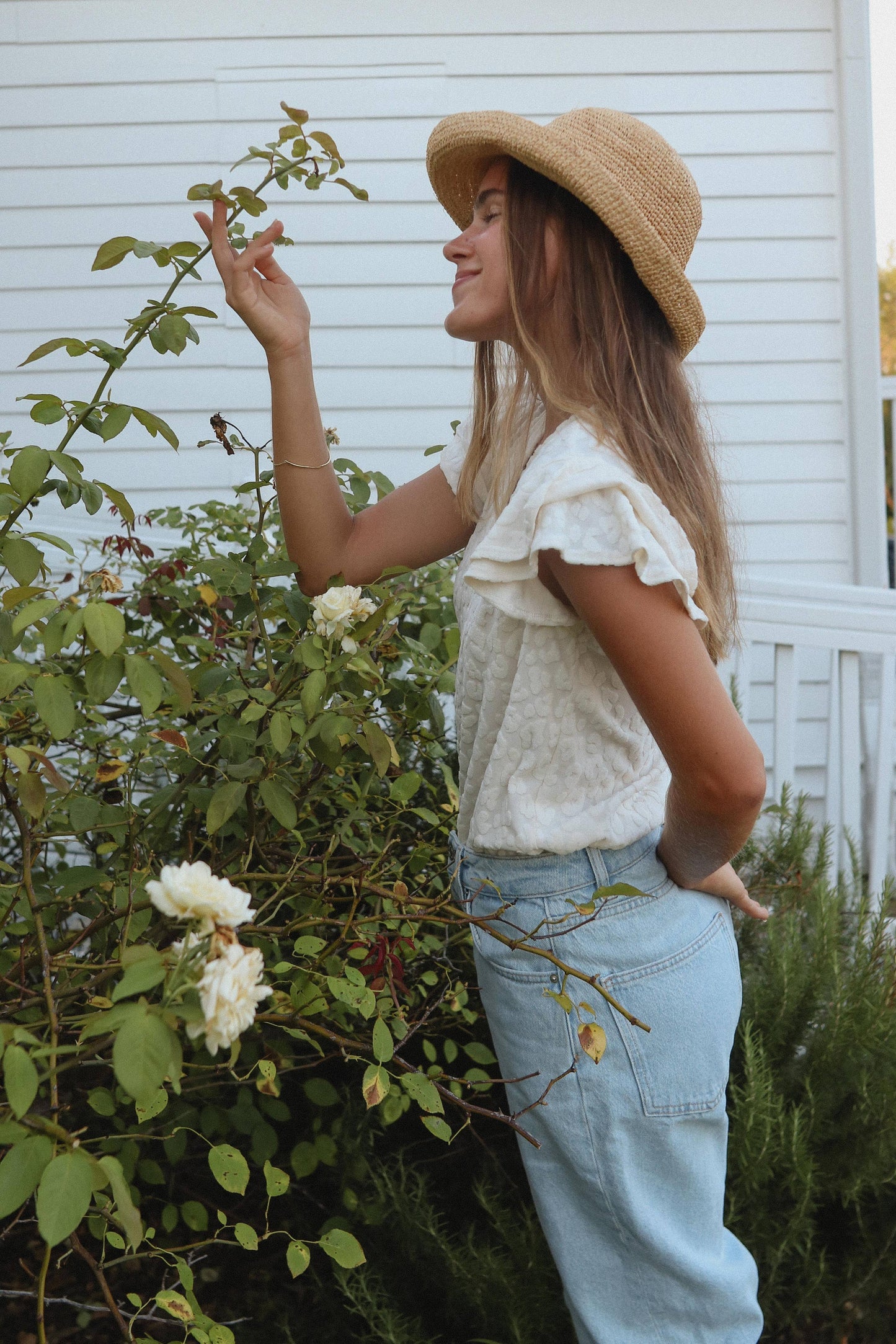 Louisiana Blouse • Off White Animal Texture