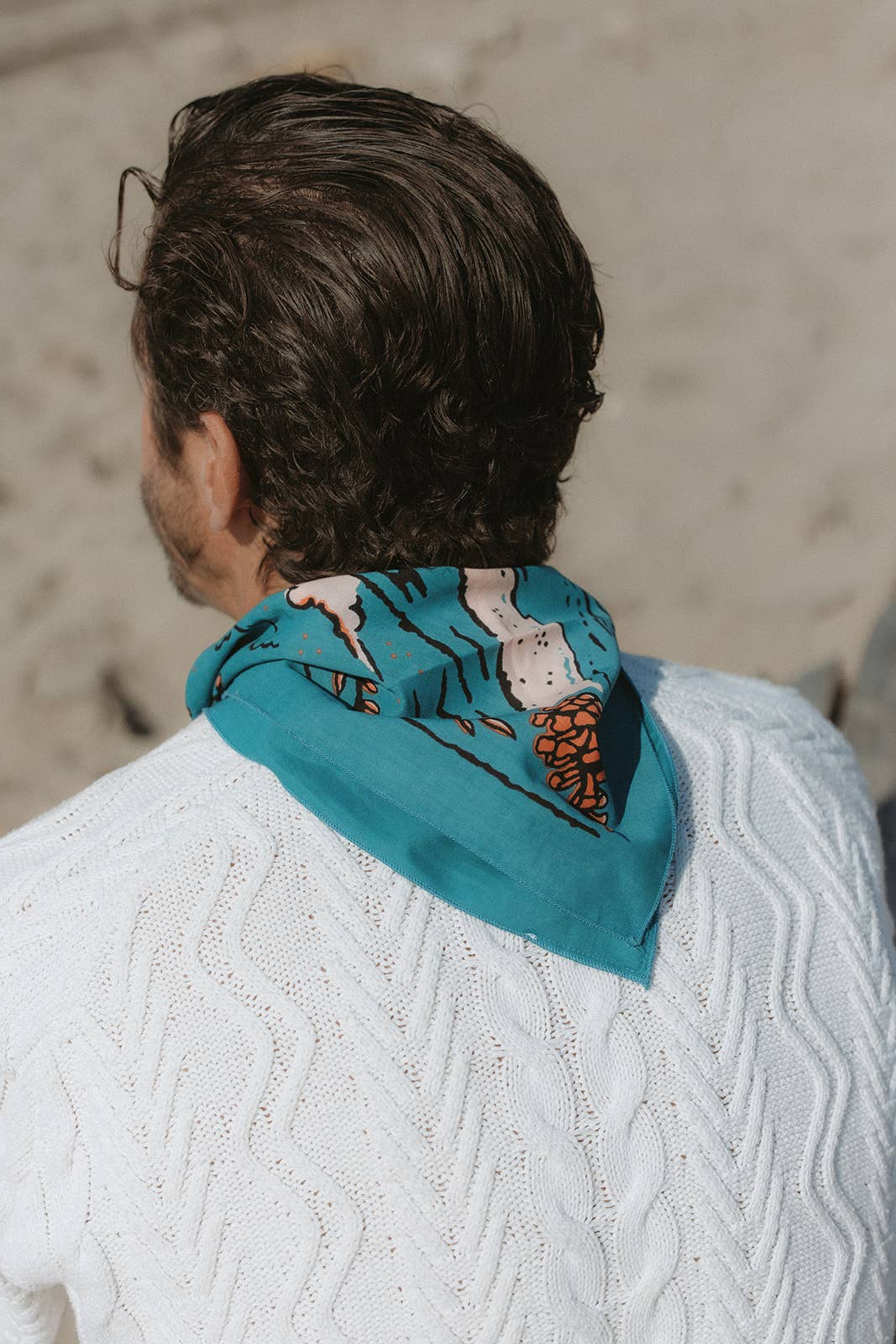 Cotton Bandana • Volcano & Sea • Teal