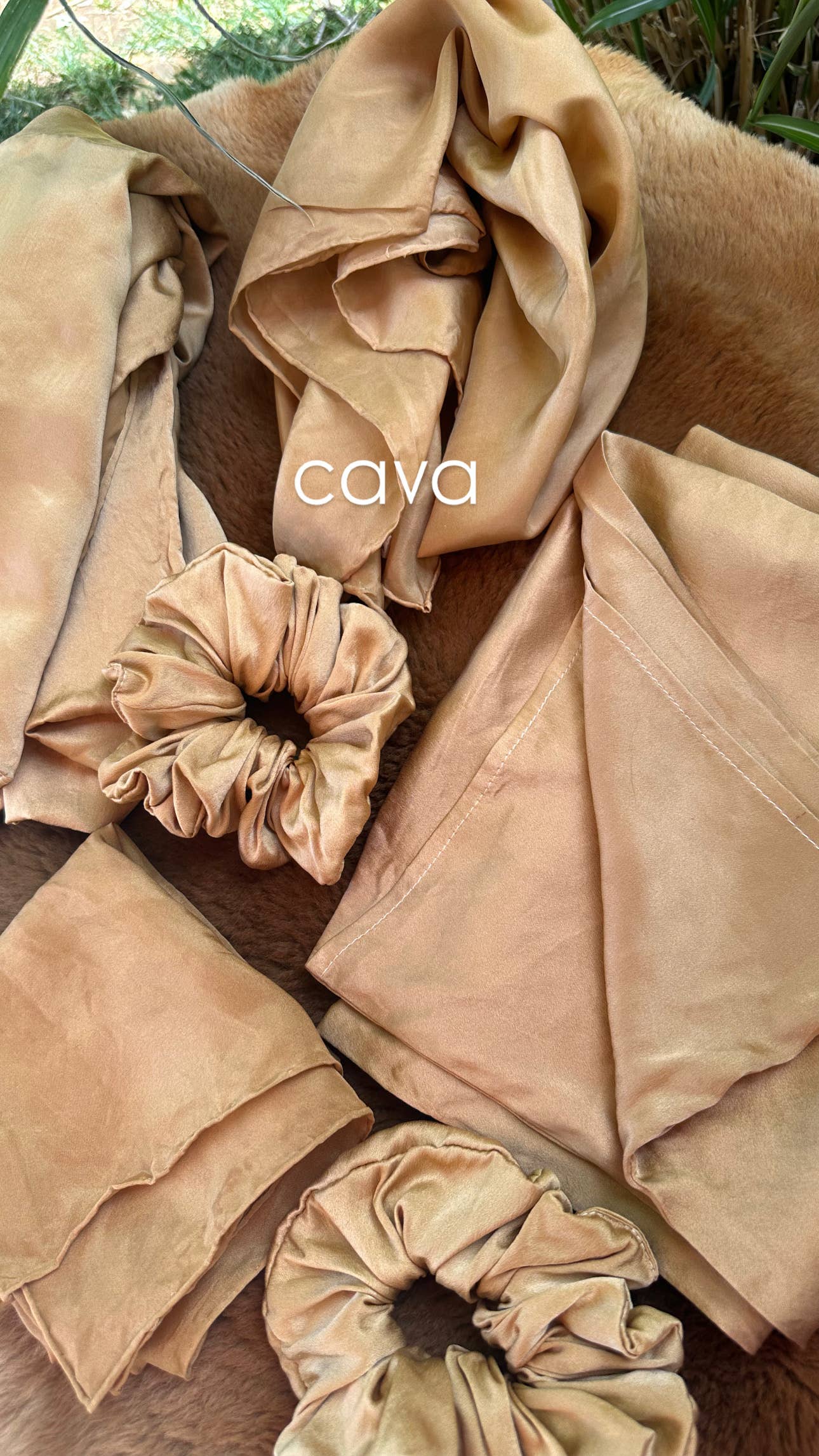 Ebb & Flow • Plant Dyed Silk Scrunchie • Cava Gold