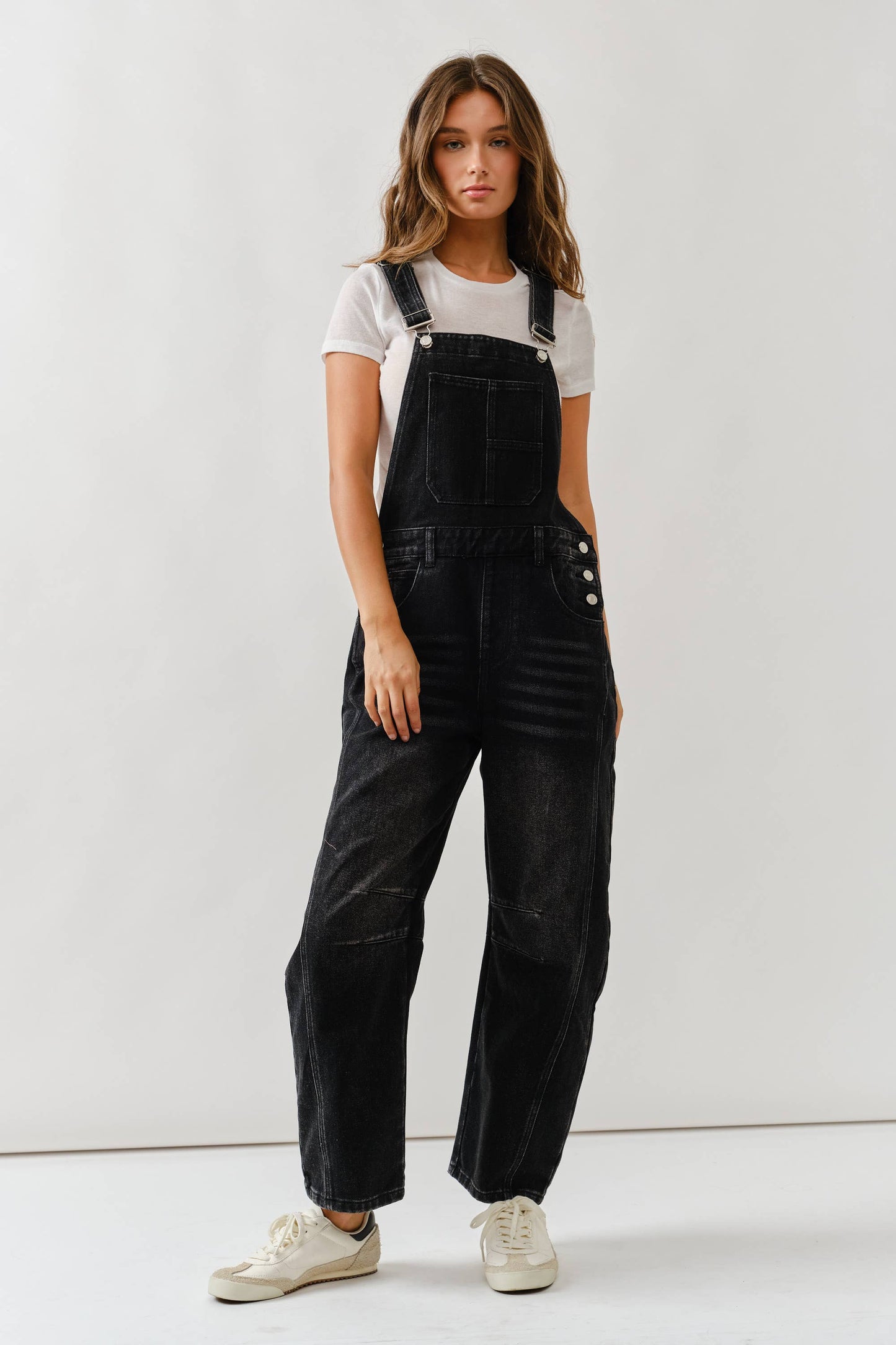 Relaxed Barrel Denim Overall • Black Wash