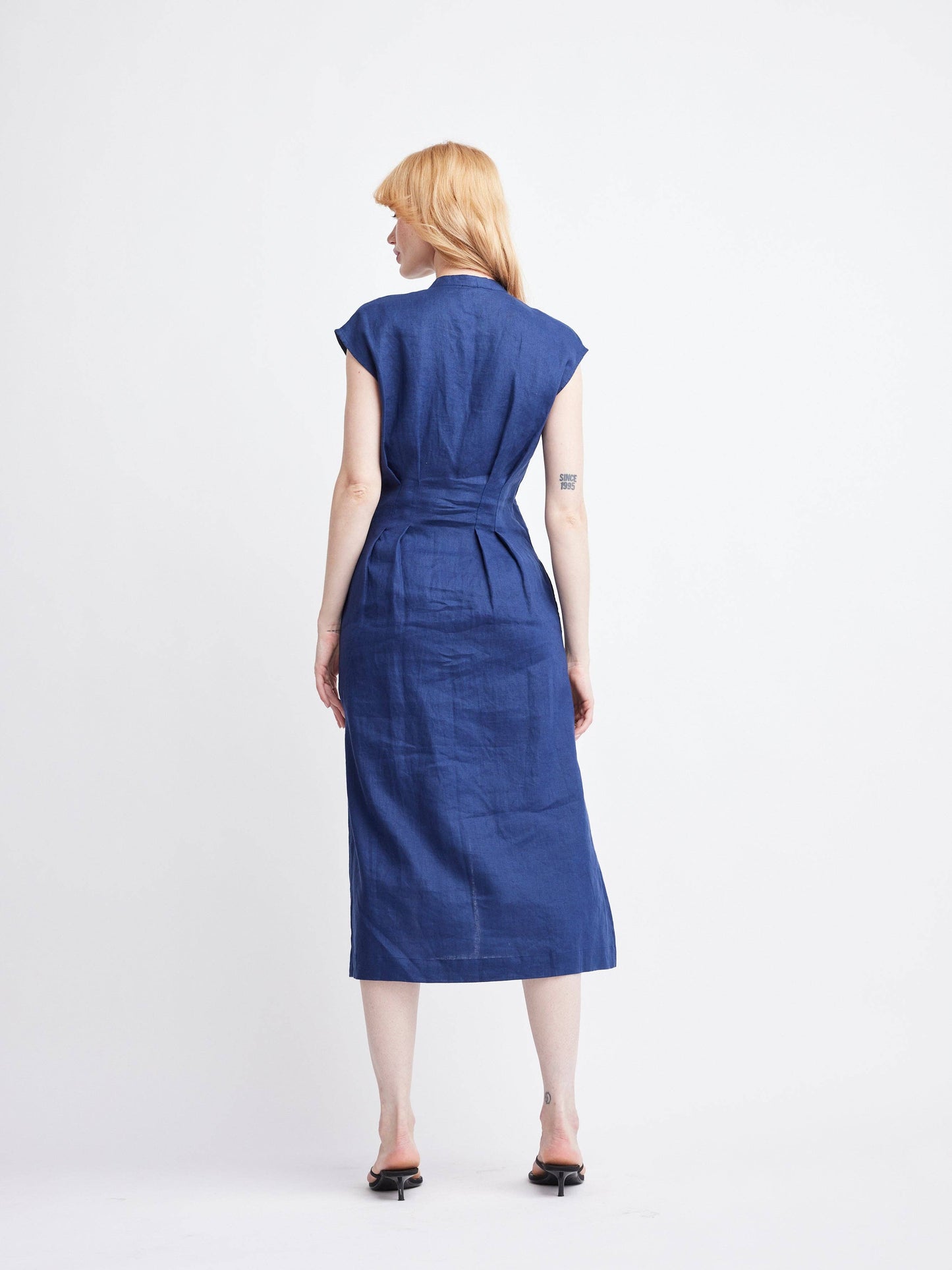 Self Contrast • Jamila Midi Dress • Navy