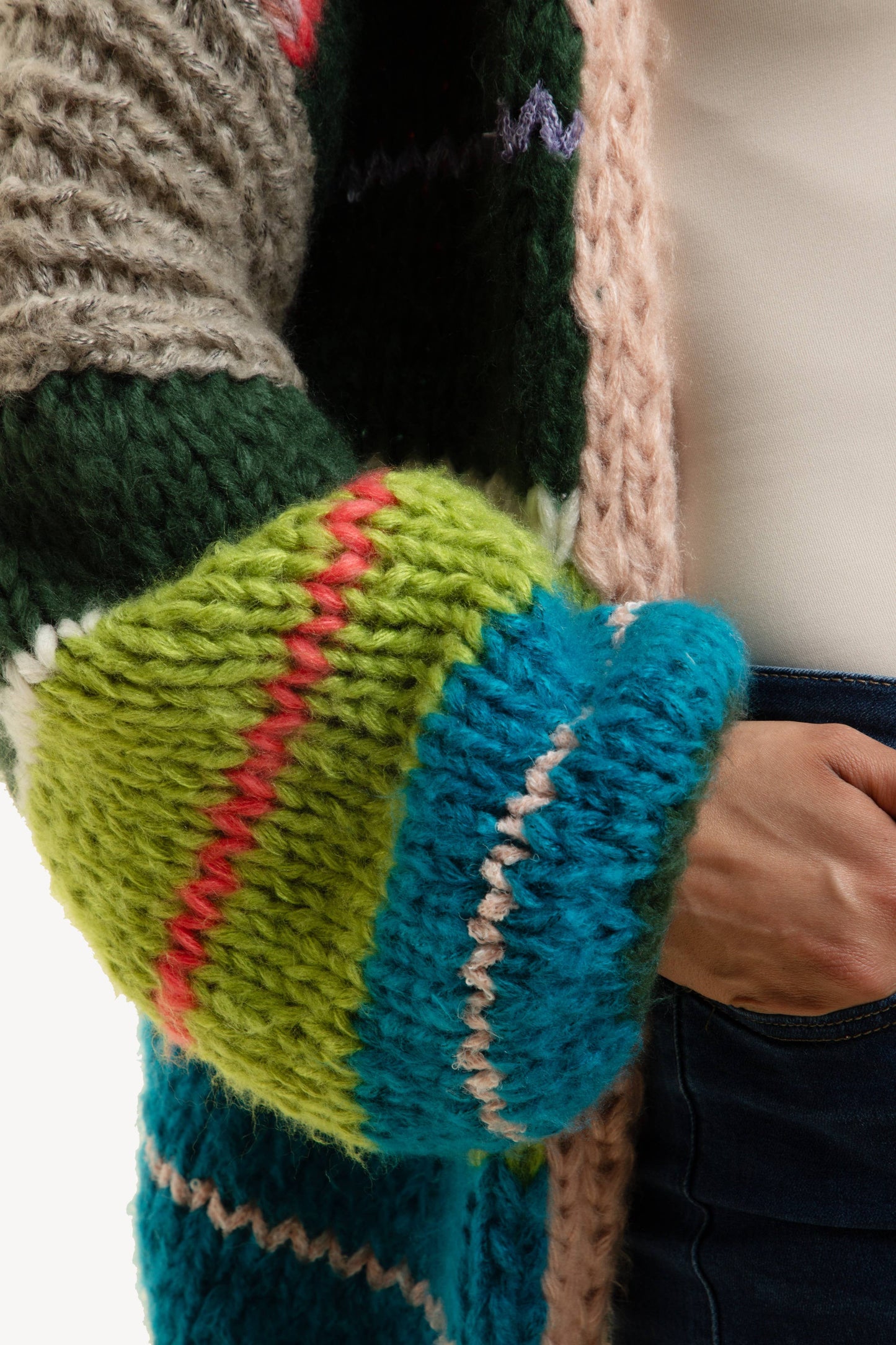 Saachi • Knitted Rainbow Multitoned Cardigan