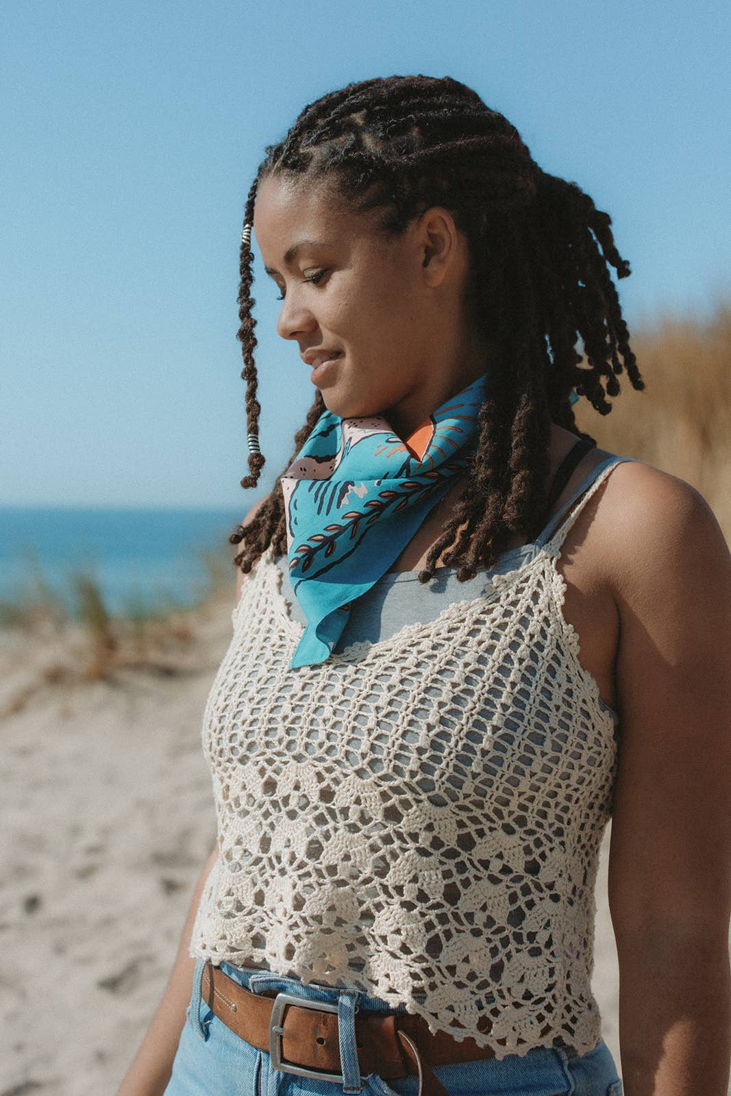 Cotton Bandana • Volcano & Sea • Teal