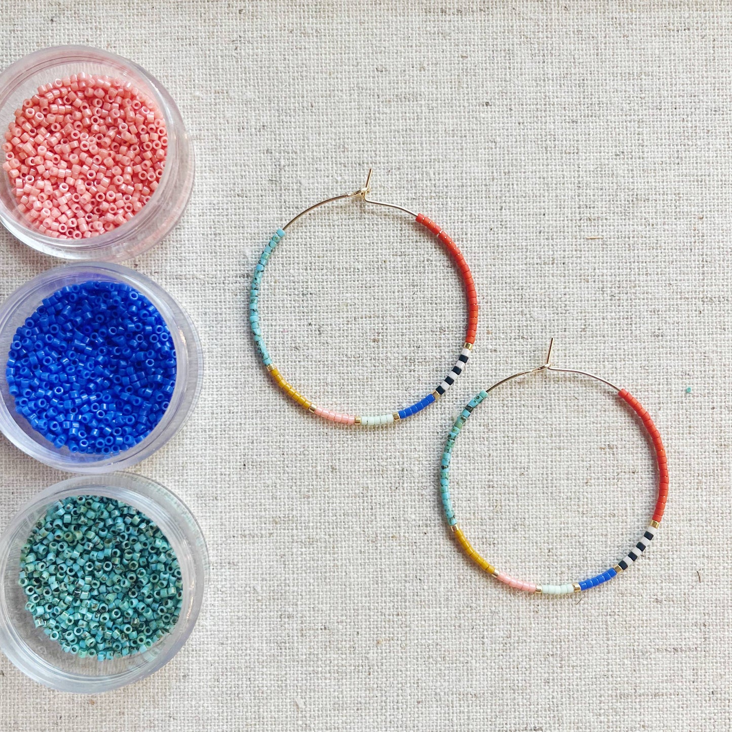 Beaded Hoop Earrings • Amalfi • Pick Your Size
