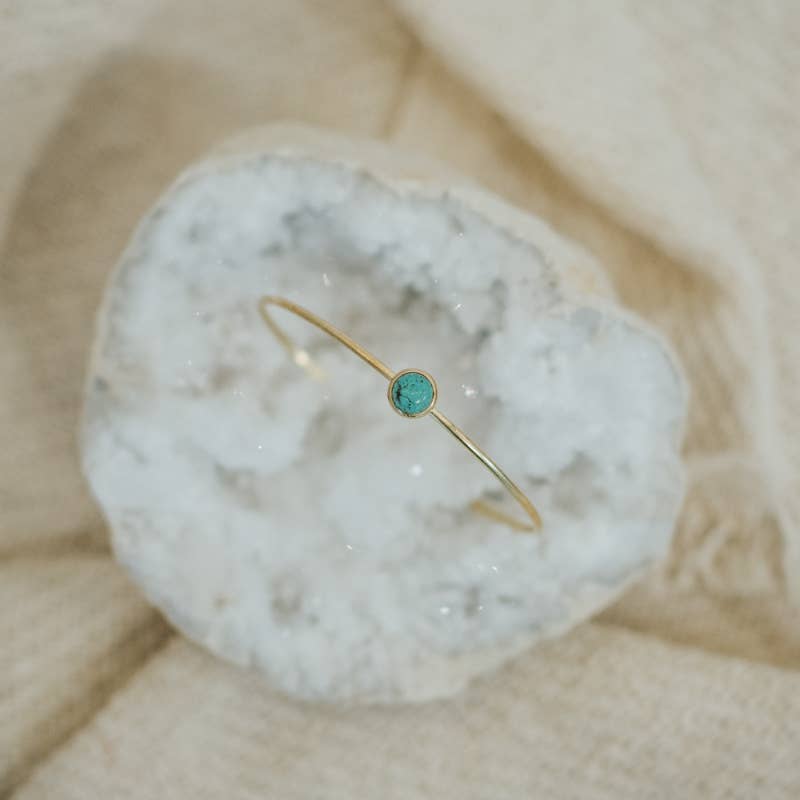 Common Form • Hyalite Stacker Cuff Bracelet • Brass & Turquoise