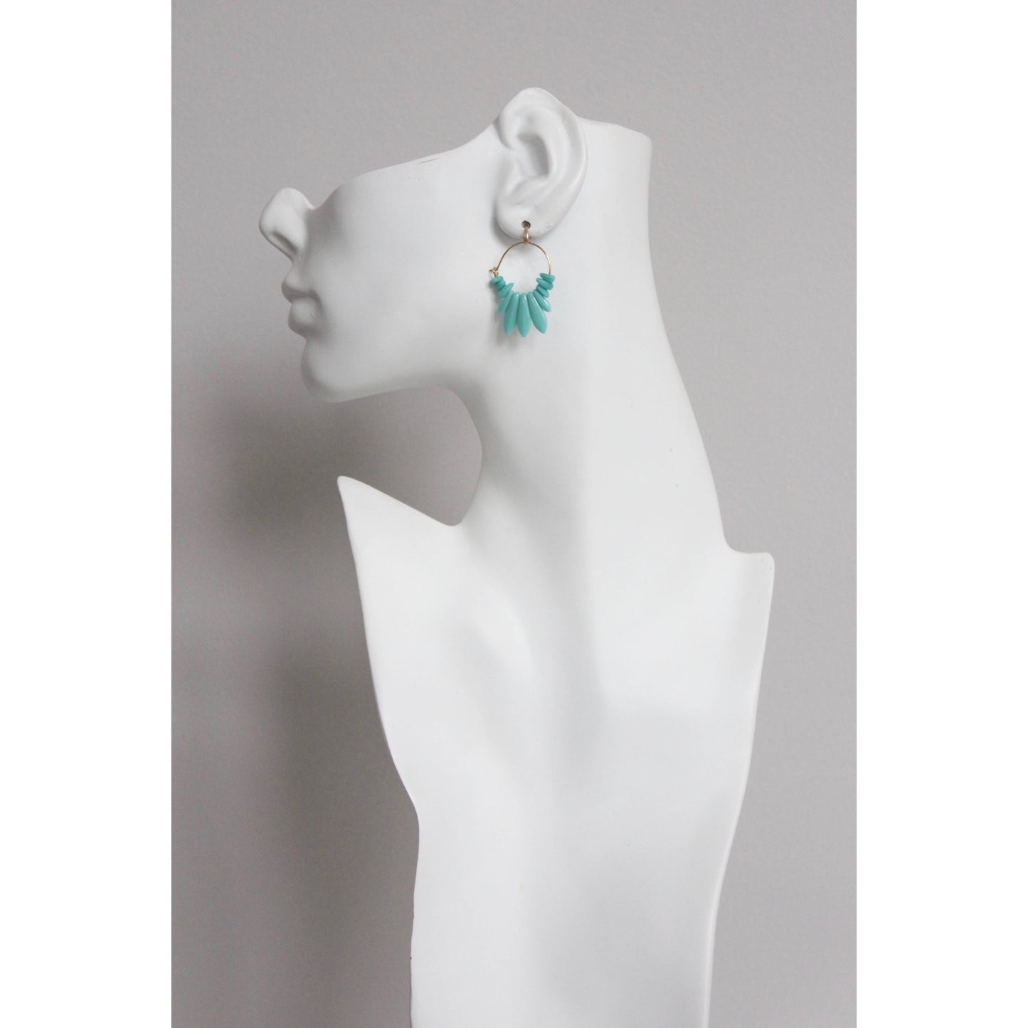 David Aubrey • Small Glass Bead Hoop Earrings • Turquoise