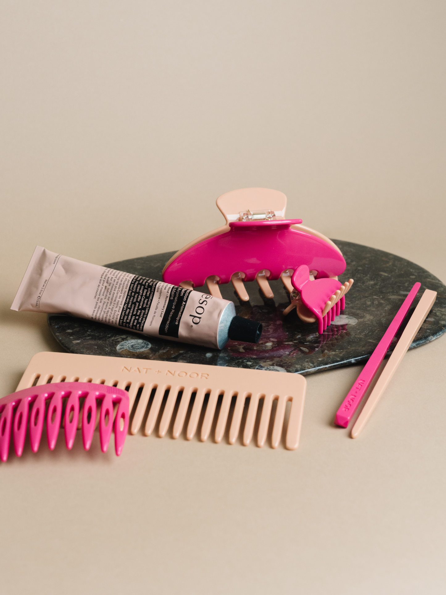 Nat + Noor • Small Hair Claw Clip • Two Tone Dragon Fruit Pink