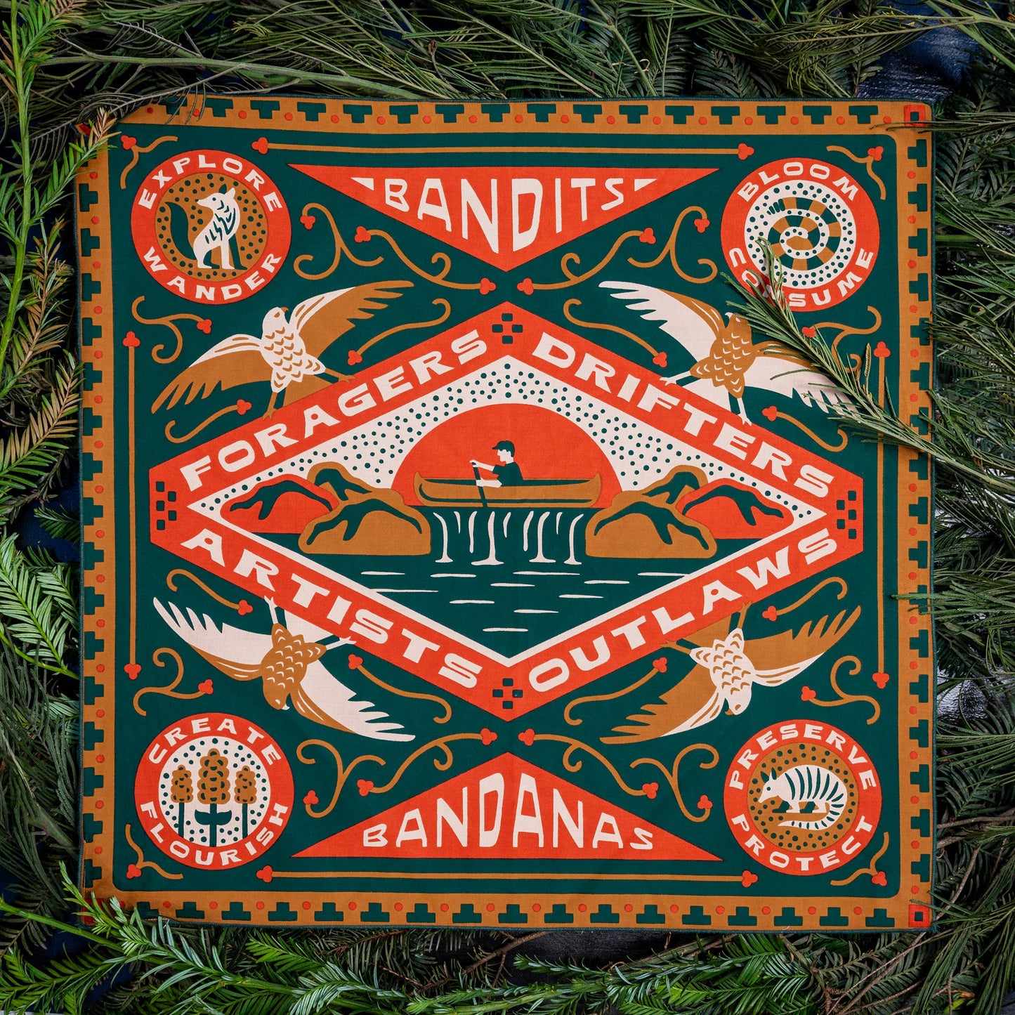 Cotton Bandana • Greenbelt • Forest Green