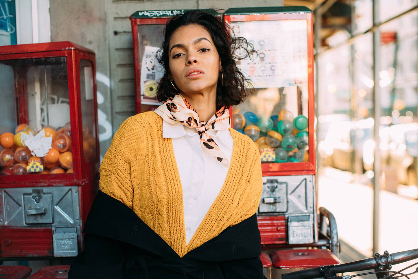 Organic Cotton Bandana • Concrete Jungle • Black & Orange