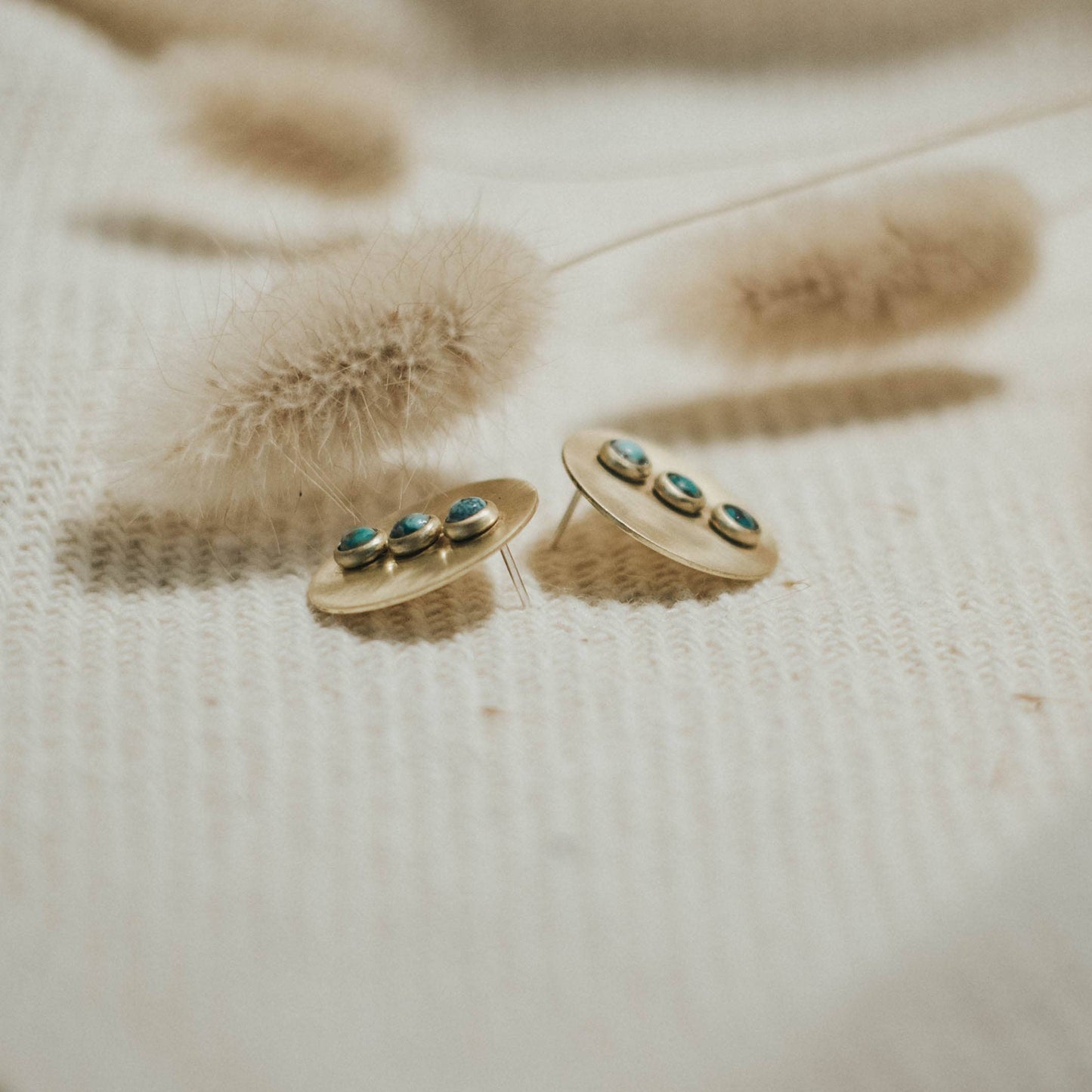 Common Form • Gallatin Stud Earrings • Brass & Turquoise