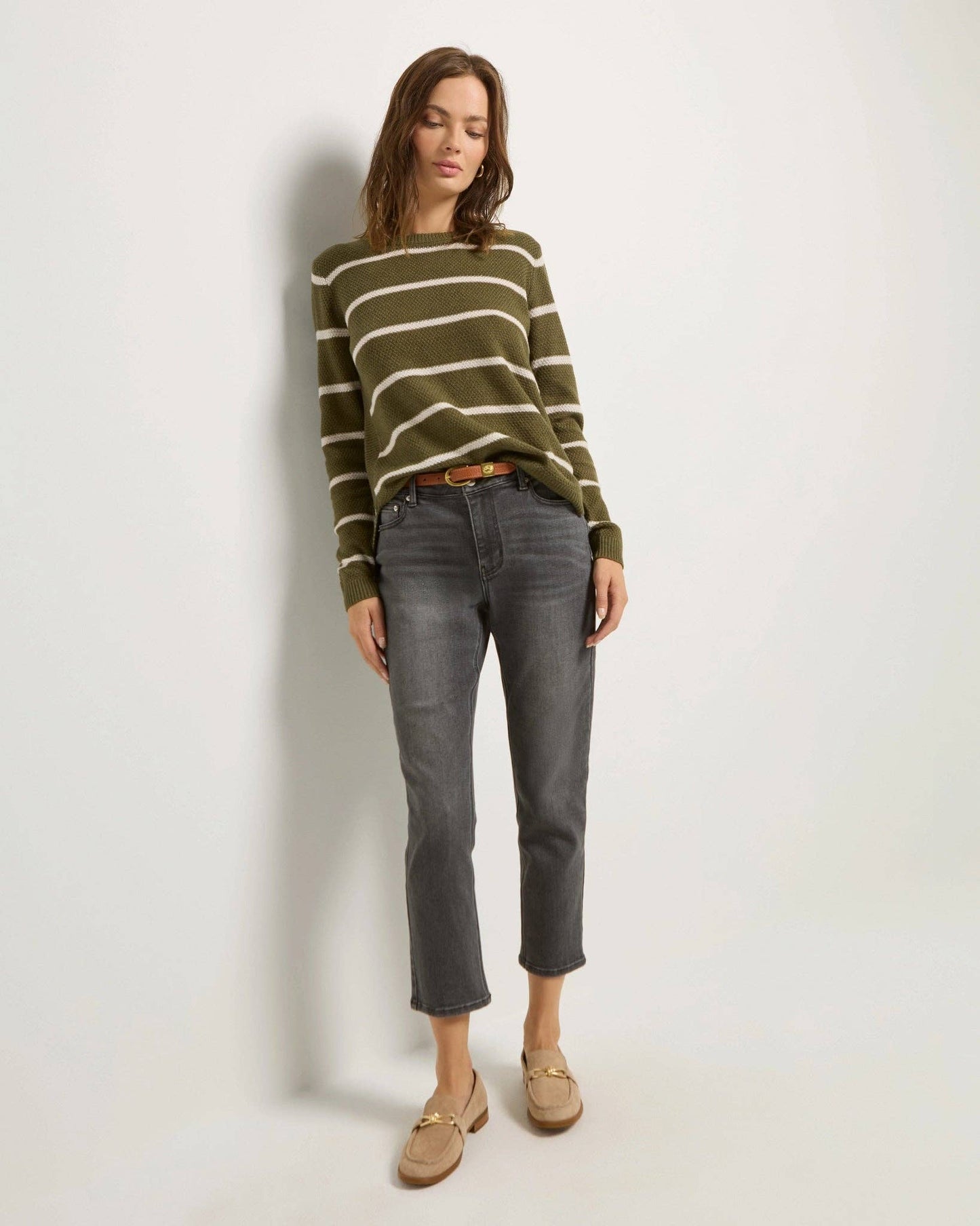 Solar Striped Sweater • Kelp