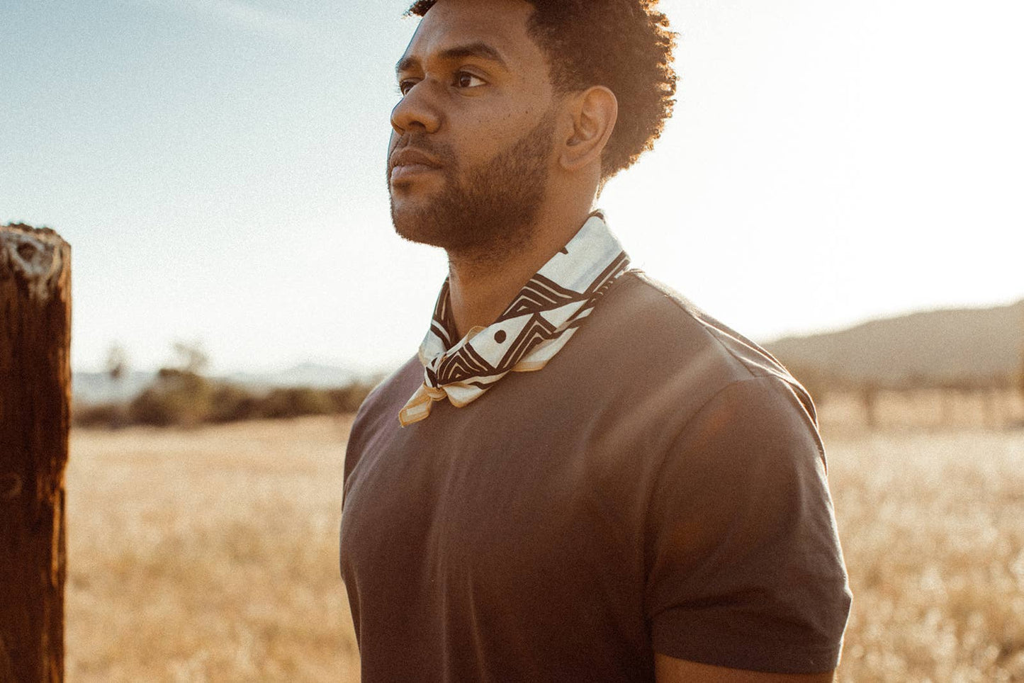 Organic Cotton Bandana • The Bloom • Black & Cream
