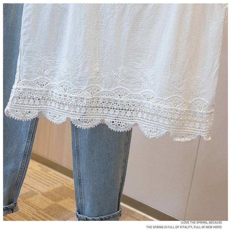 Embroidered Lace Camisole • White