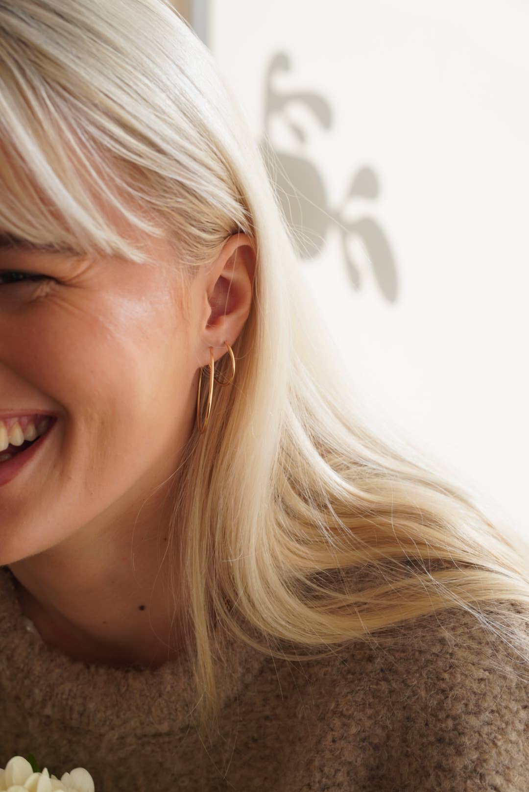 Thin Seamless Everyday Hoop Earrings • 14K Gold Fill • Medium