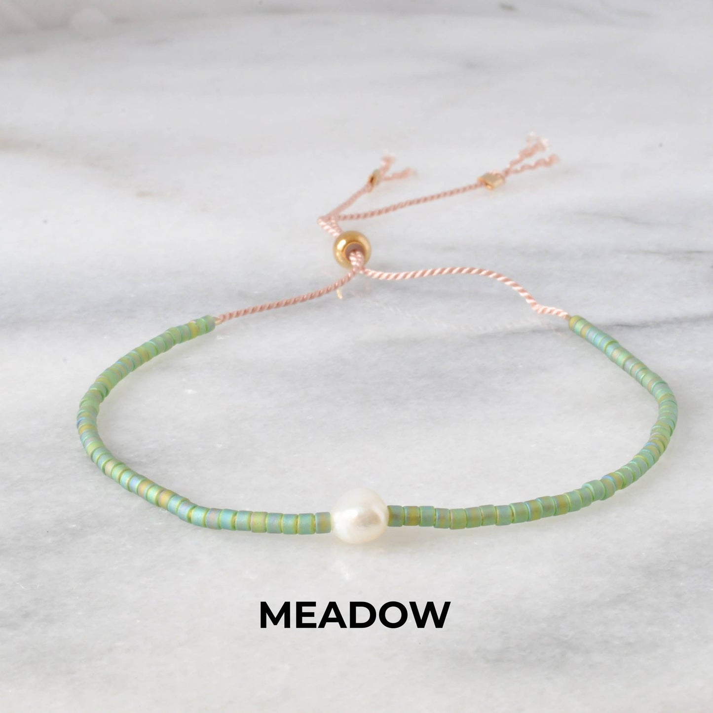 Pearl Accent Beaded String Bracelets • Pick Your Color