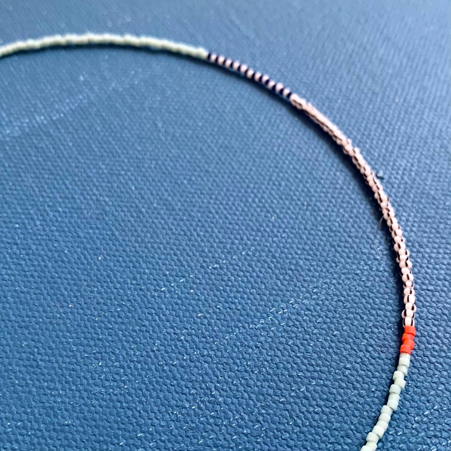 Alice Rice • Thinnest Line Beaded Necklace • Iceberg Blue
