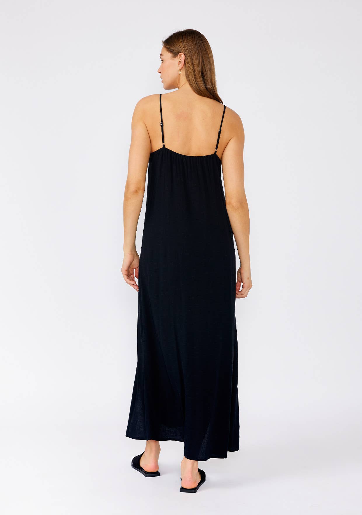 Battenburg Lace Trim Maxi Dress • Black