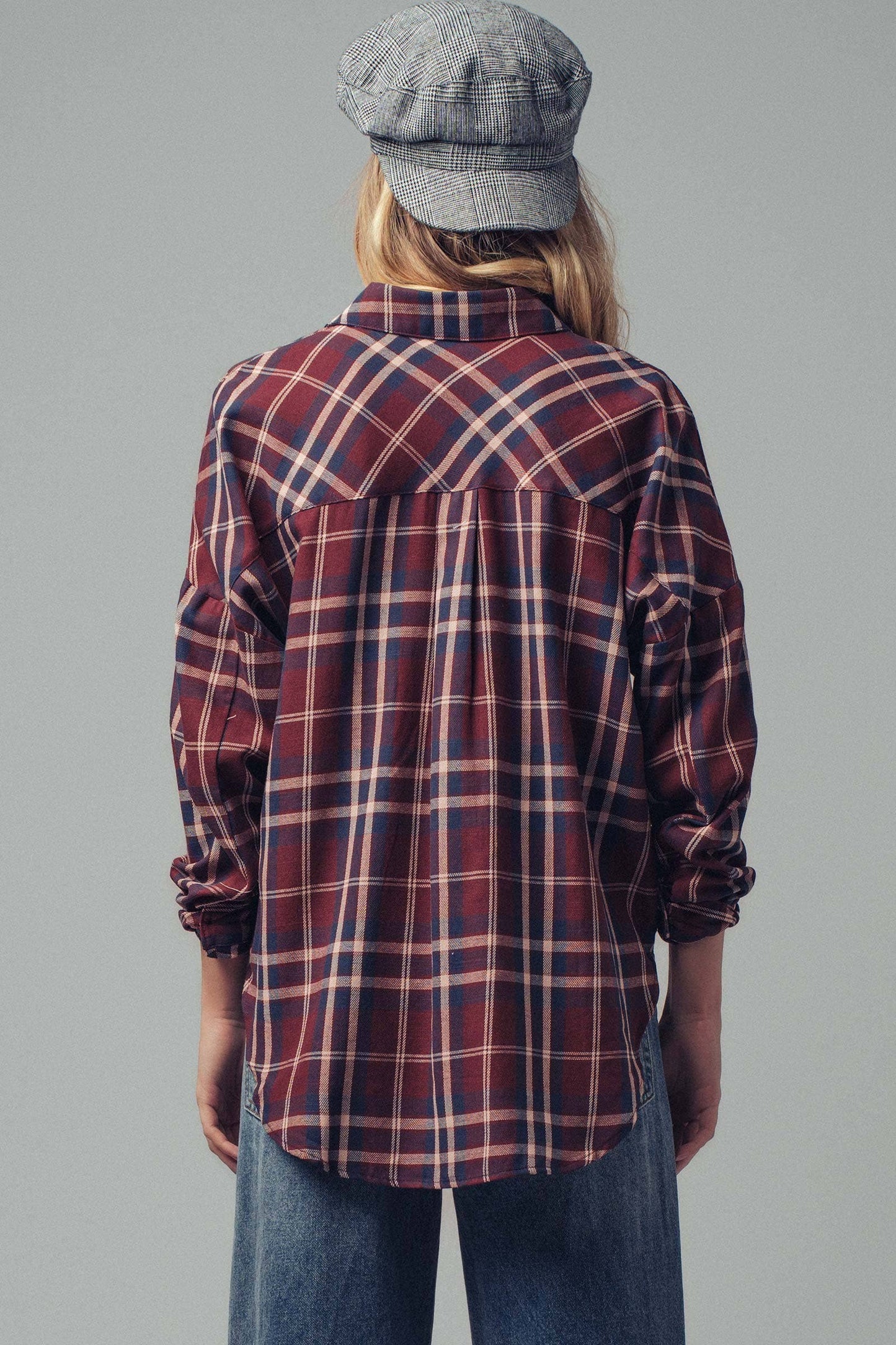 Classic Oversized Cotton Flannel • Burgundy Plaid