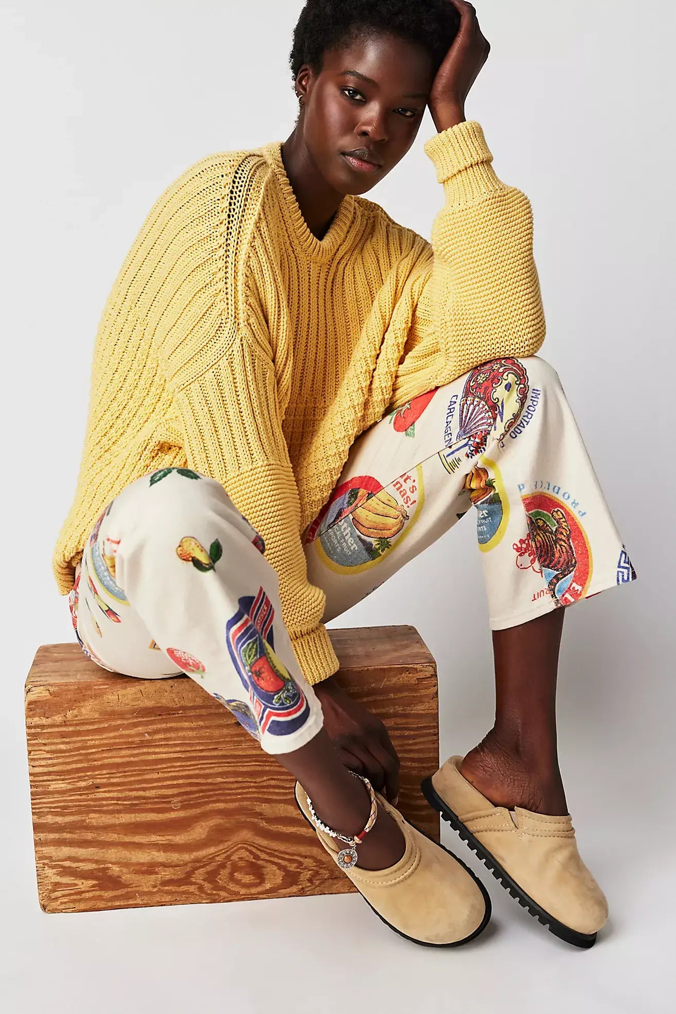 The Knotty Ones • Delčia Cotton Sweater • Lemon Yellow