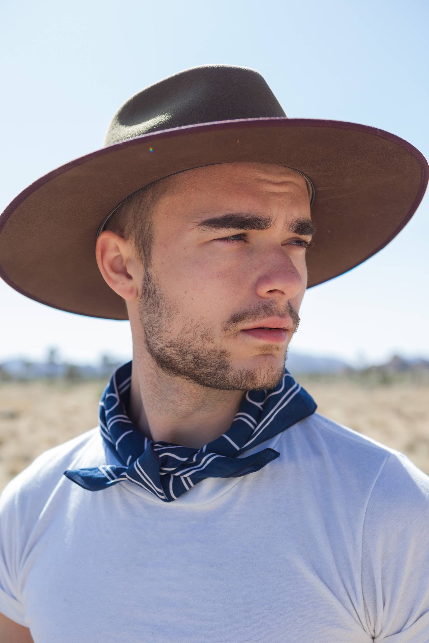Organic Cotton Bandana • Good Luck Navy Blue