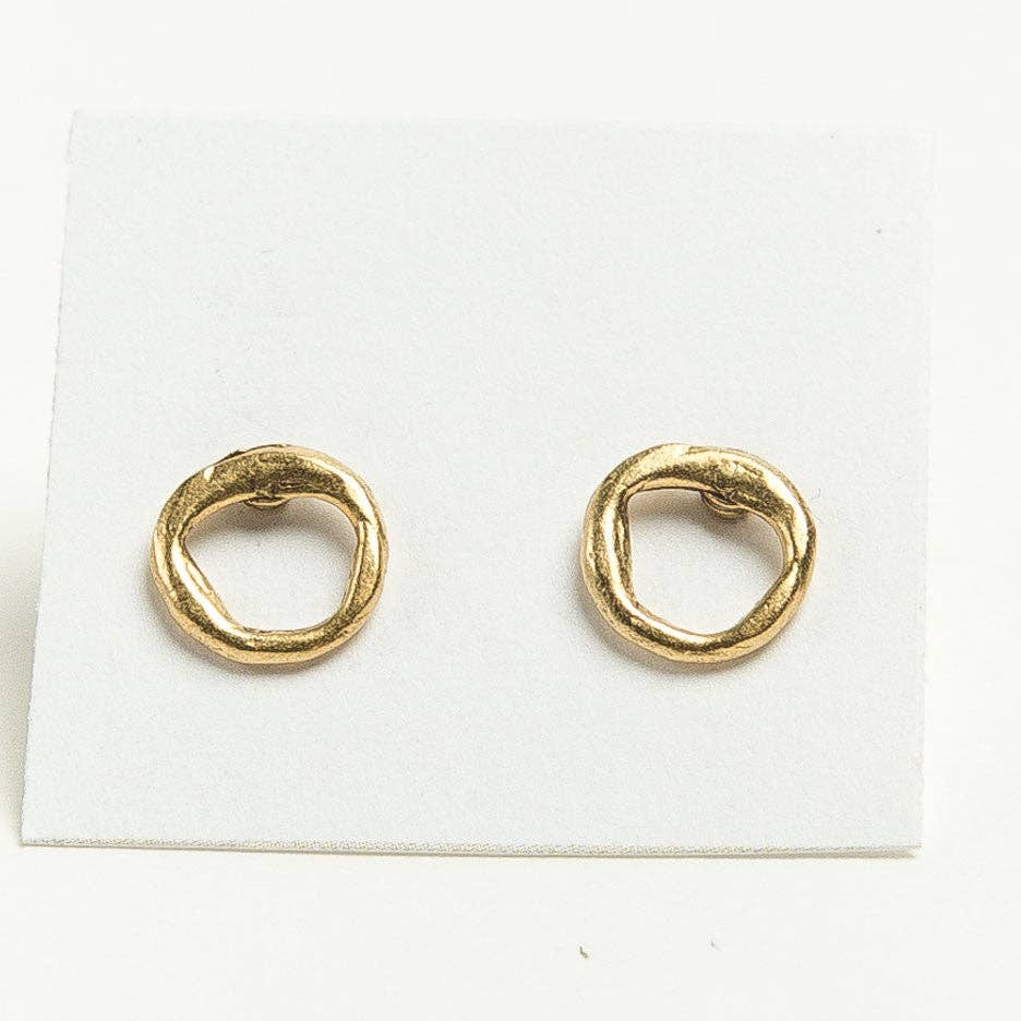 Tilly Doro Open Circle Studs Earrings Gold