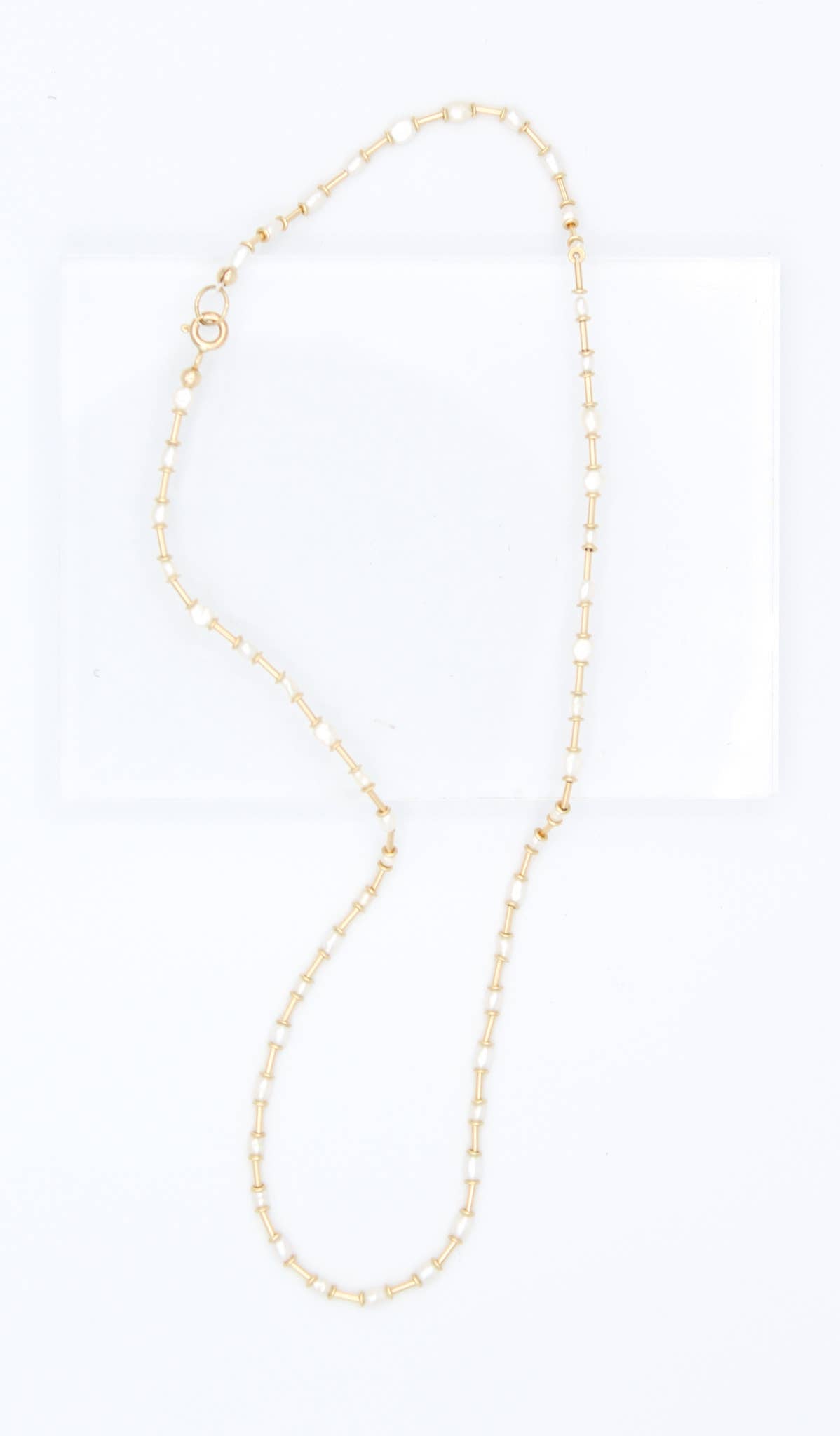The Swell Life • Gold Stitch Pearl Necklace • 14K Gold Fill