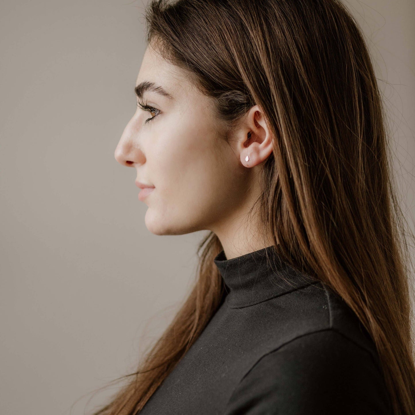 Common Form • Rain Drop Stud Earrings • Brass