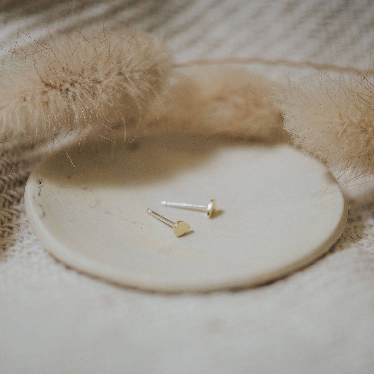 Common Form • Rain Drop Stud Earrings • Brass