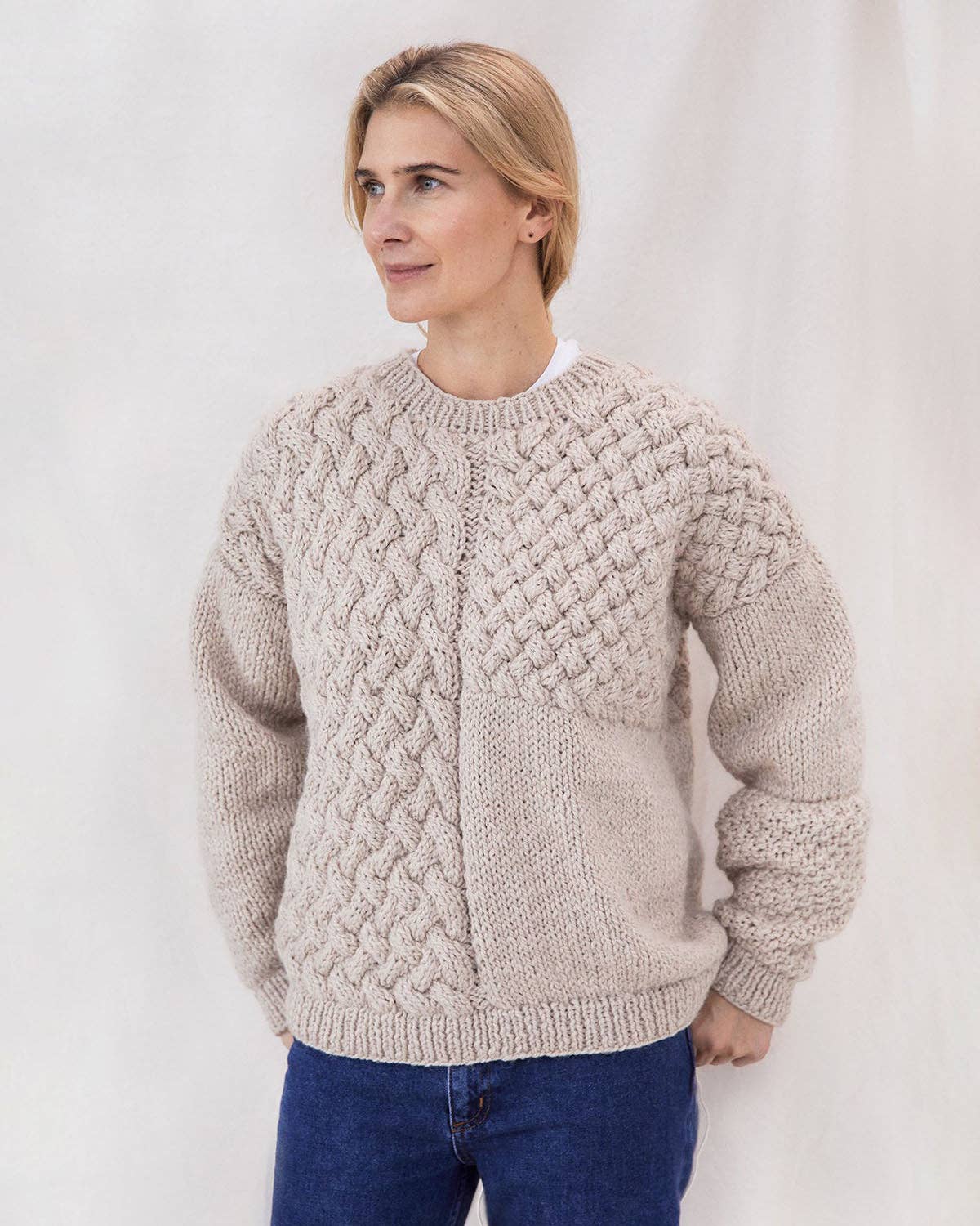 The Knotty Ones • Alpaca Wool Heartbreaker Sweater • Beige