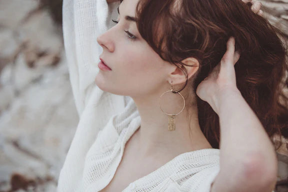 Desert Moon Design • Fior Hoop Earrings • Gold