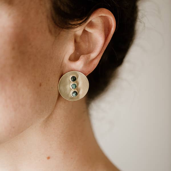 Common Form • Gallatin Stud Earrings • Brass & Turquoise