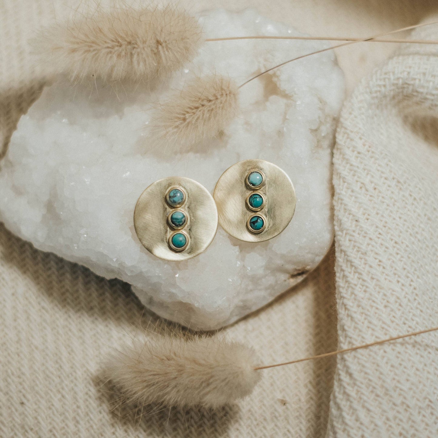 Common Form • Gallatin Stud Earrings • Brass & Turquoise