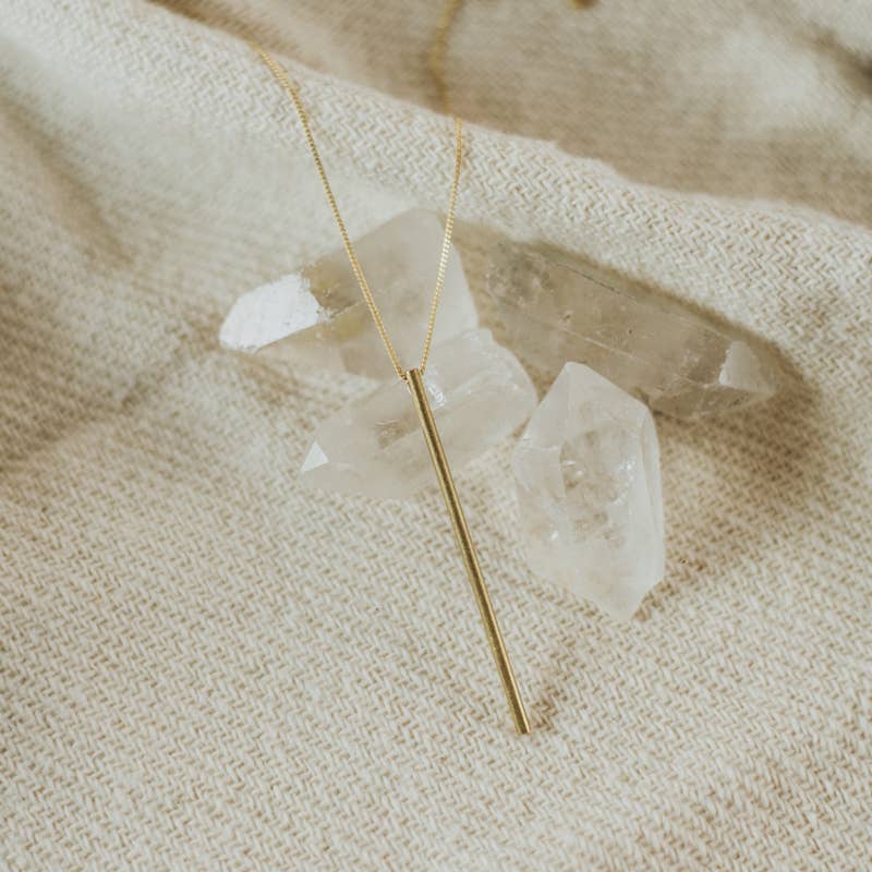 Common Form • Long Column Necklace • Brass