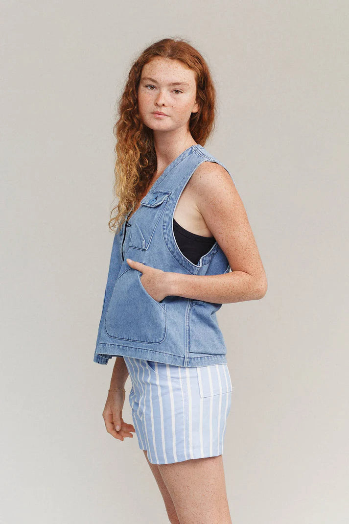 Jungmaven • Falcon Vest • Light Wash Denim