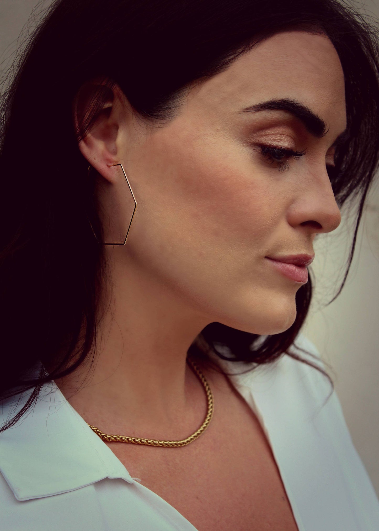 Big Alchemy Hexagon Hoop Earrings • 14K Gold Fill