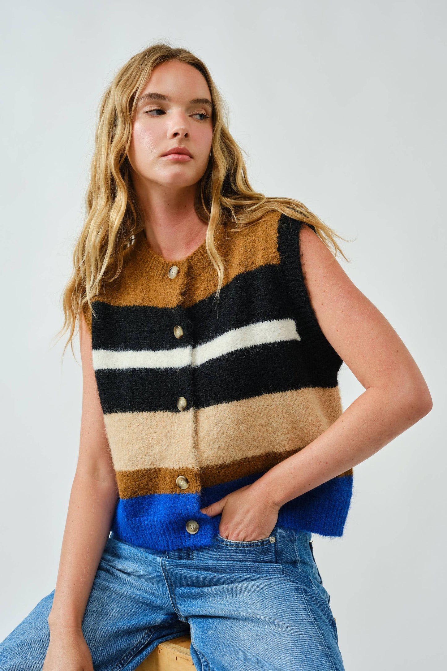 Striped Sweater Vest • Multi