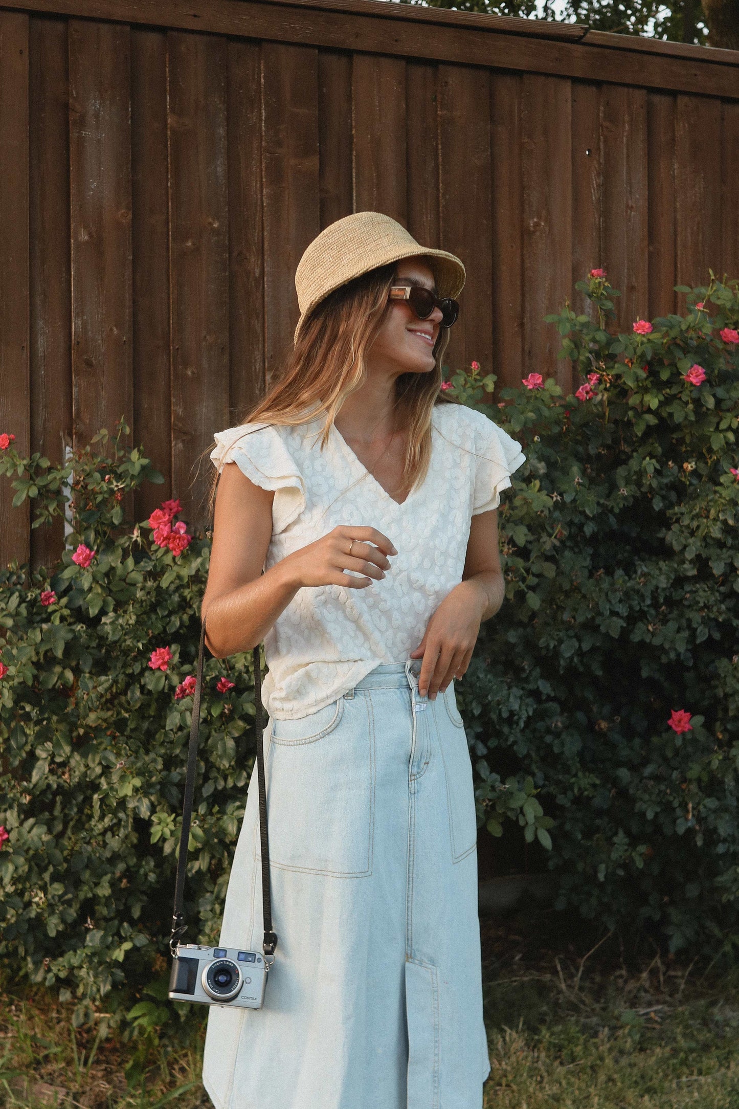 Louisiana Blouse • Off White Animal Texture