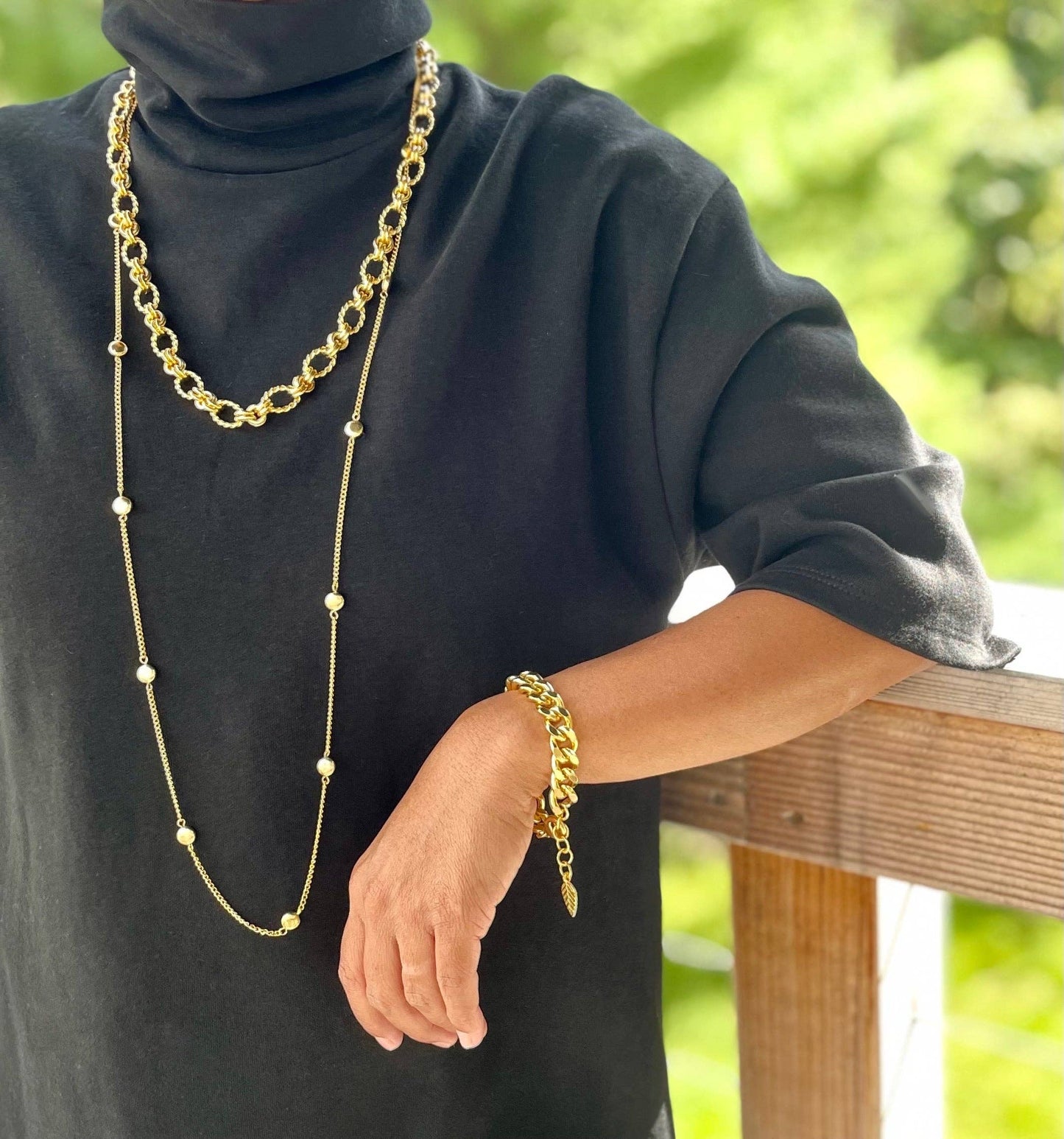 David Aubrey • Statement Curb Chain Bracelet • Matte Gold