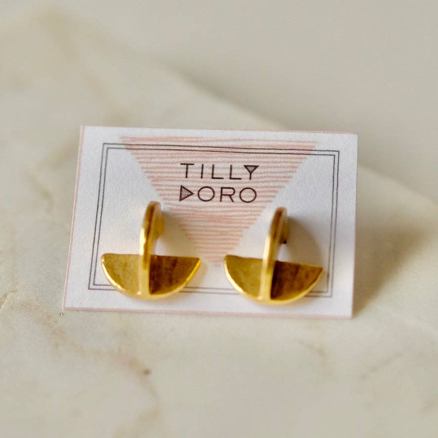 Tilly Doro Eclipse Stud Earrings Gold