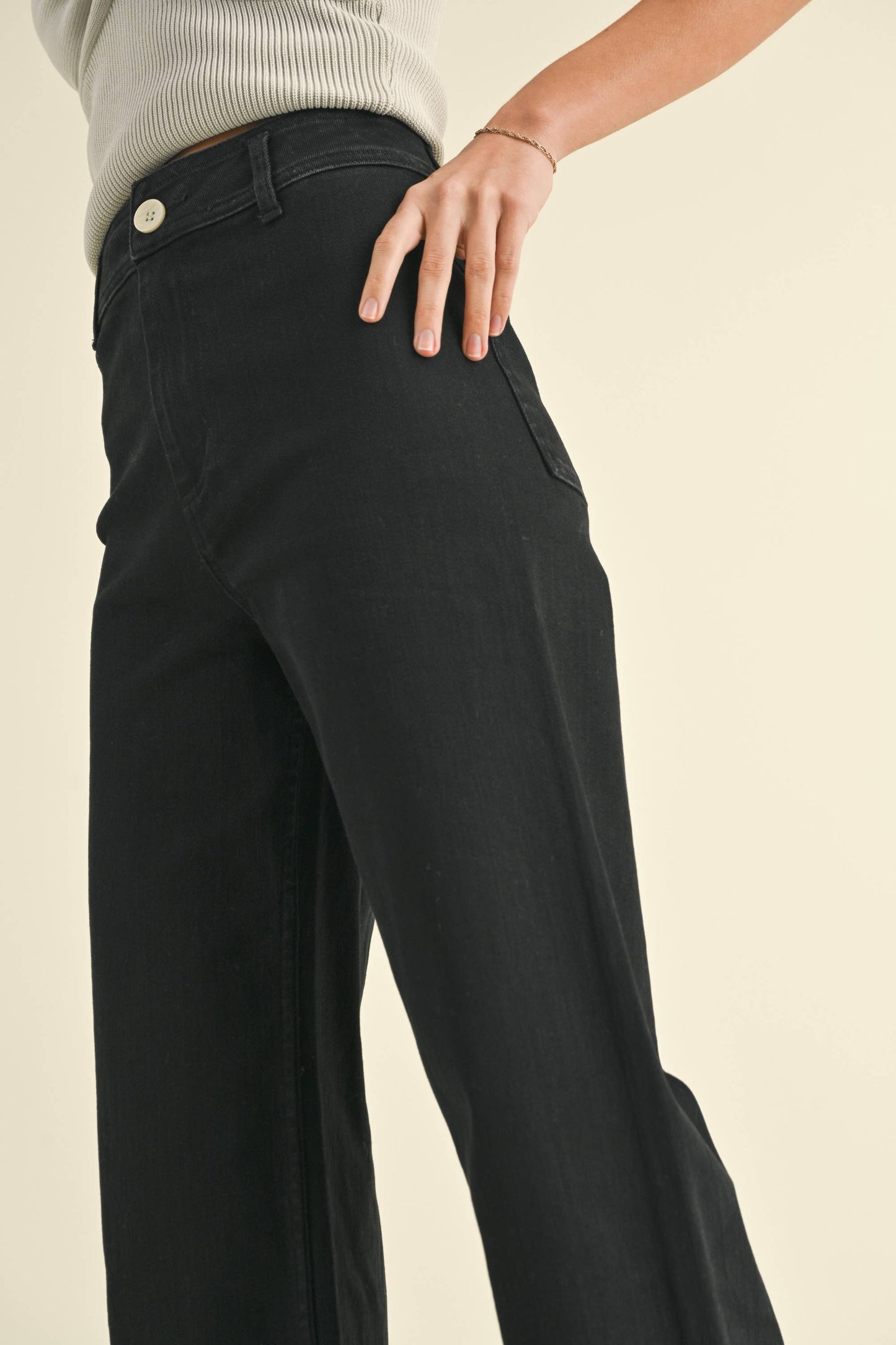 Wide Leg Colored Denim • Black