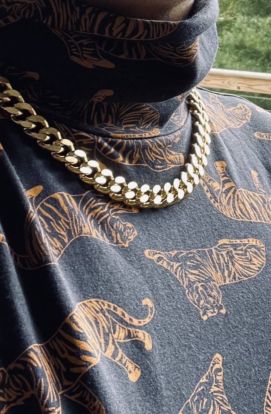Thick Gold Chain Statement Necklace
