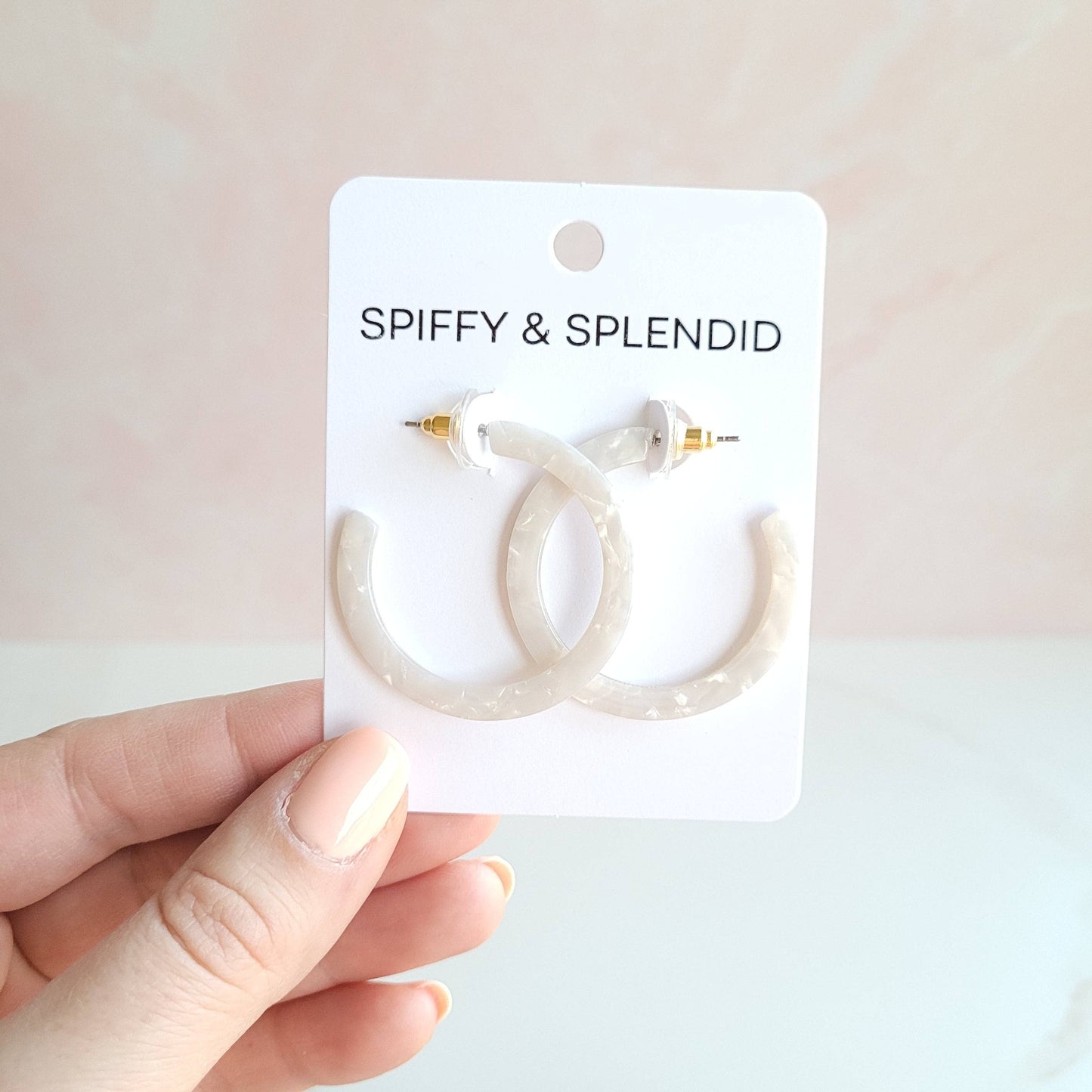 Camy Hoops • Pearl