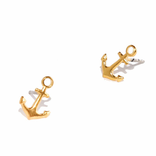 Tilly Doro • Anchor Stud Earrings • Gold