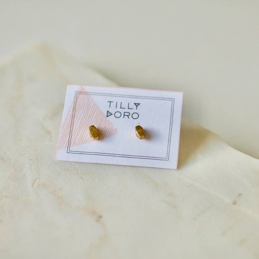 Tilly Doro • Nugget Stud Earrings • Gold